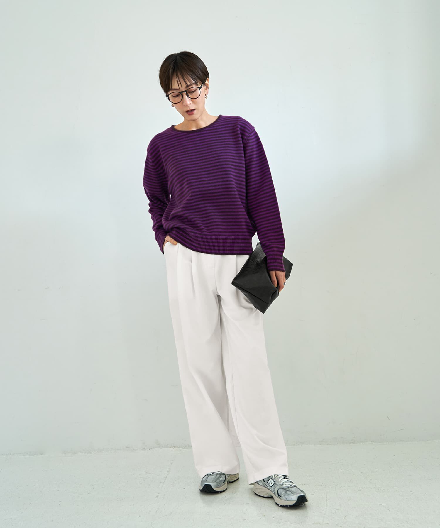 STYLE DELI「【LUXE】カラーボーダーウールニット」|ニット・セーター|