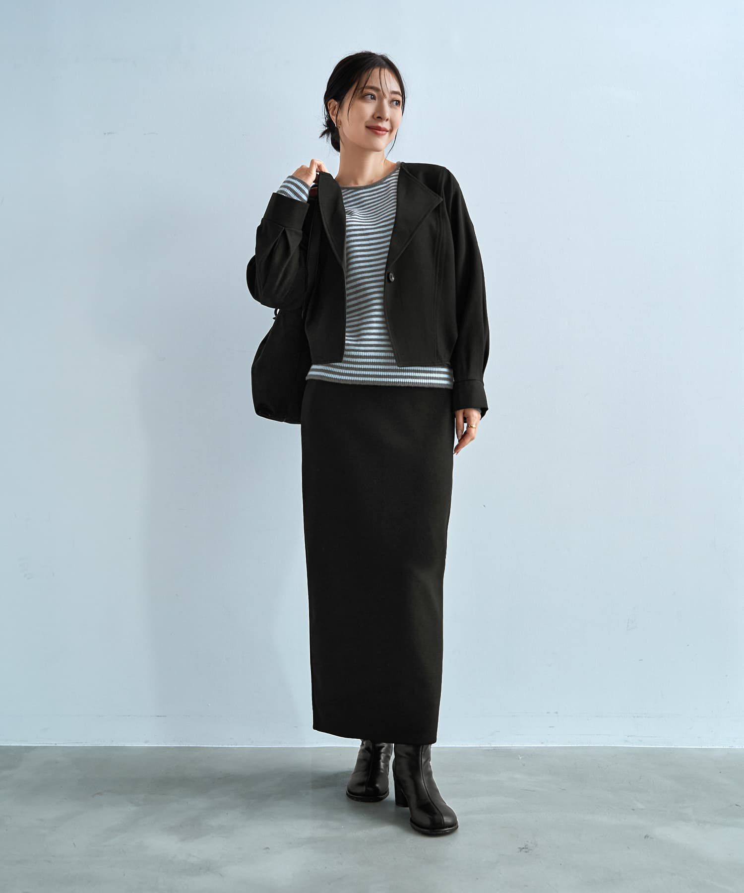 STYLE DELI「【LUXE】カラーボーダーウールニット」|ニット・セーター|