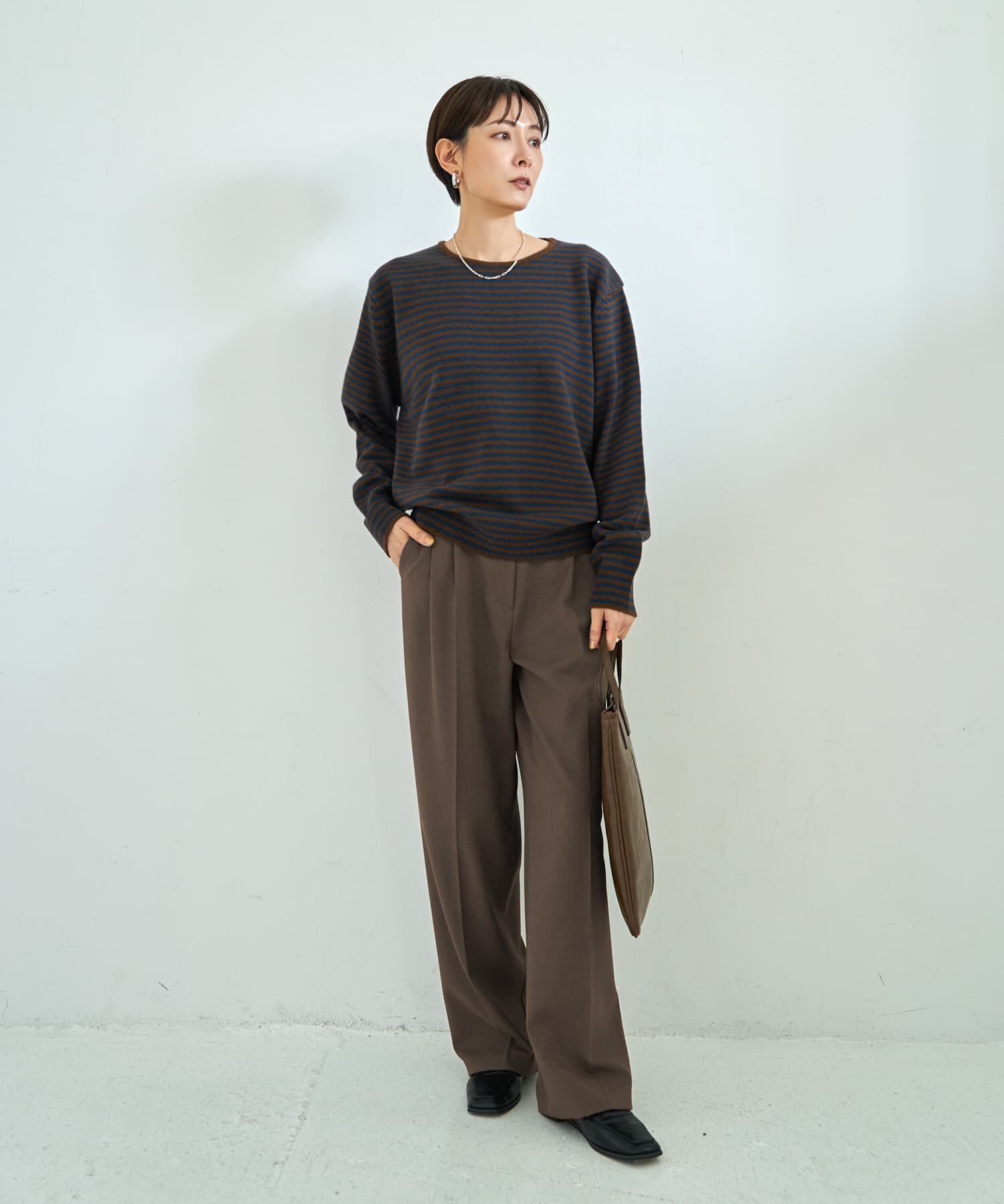 STYLE DELI「【LUXE】カラーボーダーウールニット」|ニット・セーター|