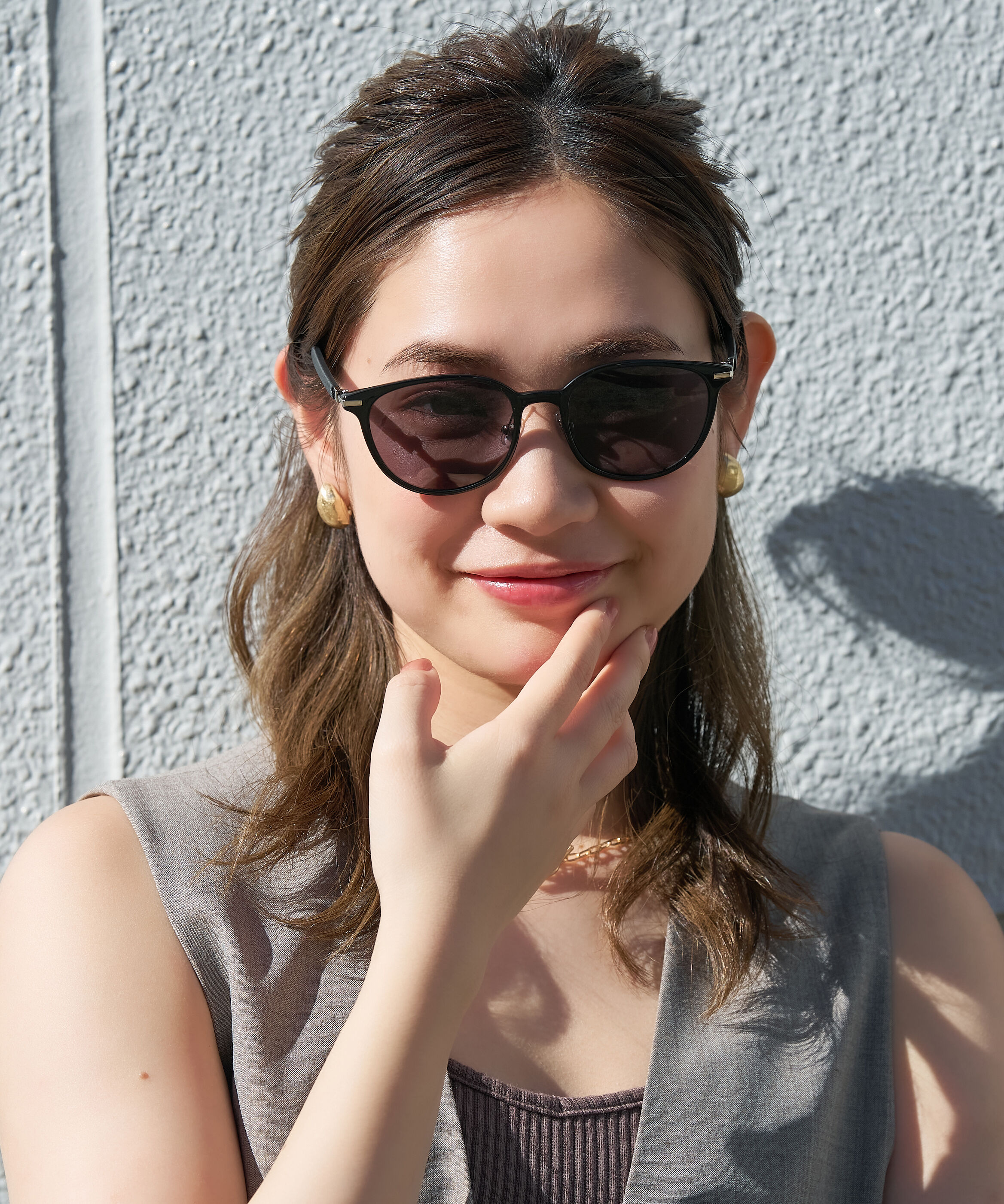  「SUNCUTGlasses/UV100%CUT ボストン型 サングラス | カラーレンズ｜紫外線対策 UVカット」|サングラス|ブラック系その他