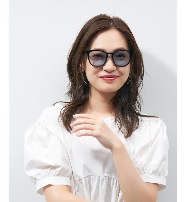  「ウェリントン型 サングラス 黒縁 大きめ カラーレンズ 紫外線対策 UVカット 」|サングラス|