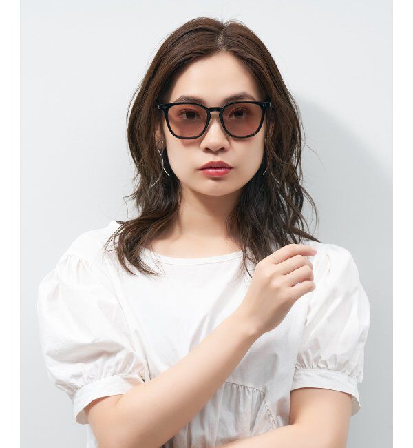  「ウェリントン型 サングラス 黒縁 大きめ カラーレンズ 紫外線対策 UVカット 」|サングラス|