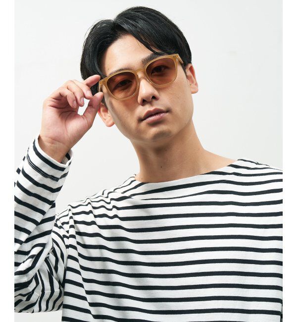  「ウェリントン型 サングラス 黒縁 大きめ カラーレンズ 紫外線対策 UVカット 」|サングラス|