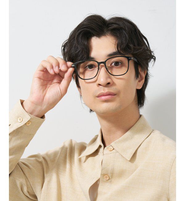  「ウェリントン型 メガネ│ズレ落ちにくい レザー調のラバーテンプルがオシャレなフレーム｜ レンズ交換券付」|メガネ|