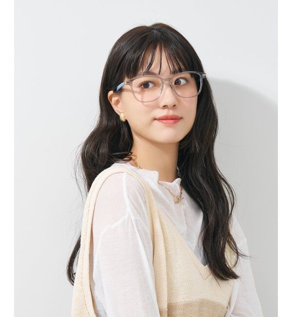  「ウェリントン型 メガネ│ズレ落ちにくい レザー調のラバーテンプルがオシャレなフレーム｜ レンズ交換券付」|メガネ|