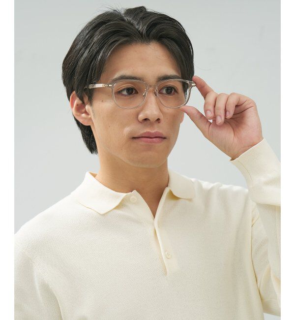  「ウェリントン型 メガネ│ズレ落ちにくい レザー調のラバーテンプルがオシャレなフレーム｜ レンズ交換券付」|メガネ|