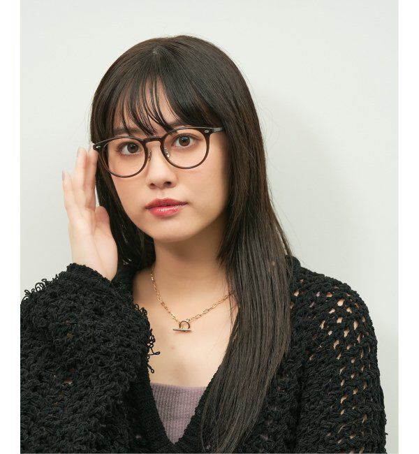  「Zoff｜emiri ボストン型 メガネ |辺見えみり 軽量 黒縁フレーム レンズ交換券付」|メガネ|