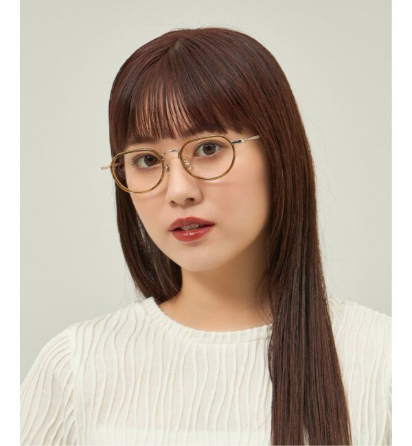  「Zoff｜Knuth Marf ボストン型 メガネ   クラウンパント ｜伊達・度付きメガネ   レンズ交換券付」|メガネ|薄ブラウン1