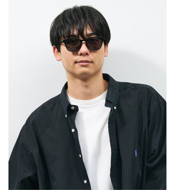  「ウェリントン型 サングラス | カラーレンズ 軽量 トレンド 紫外線対策 UVカット」|サングラス|黒3