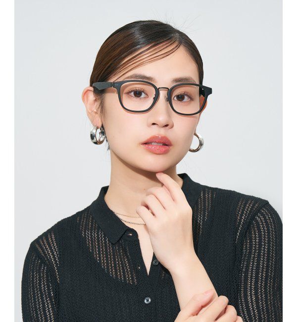  「ウェリントン型 メガネ | レザー調 ラバーテンプル ズレ落ち防止 メンズ ビジネス レンズ交換券付」|メガネ|