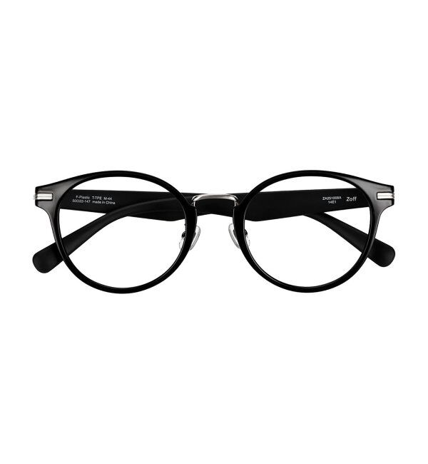  「ボストン型 メガネ | レザー調 ラバーテンプル 眼鏡 伊達メガネ 度付き CLASSIC レンズ交換券付」|メガネ|