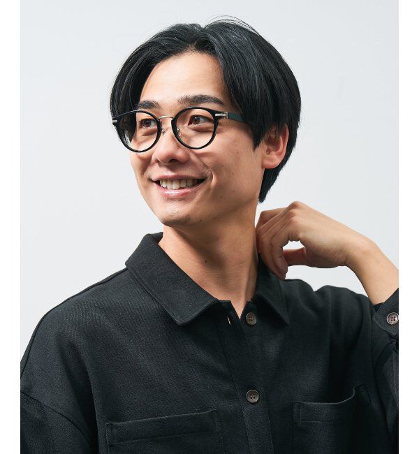  「ボストン型 メガネ | レザー調 ラバーテンプル 眼鏡 伊達メガネ 度付き CLASSIC レンズ交換券付」|メガネ|