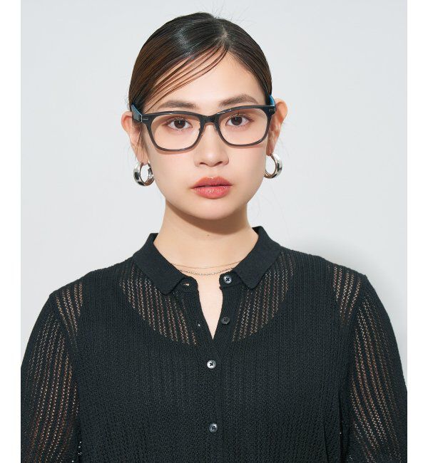  「ウェリントン型 メガネ | レザー調 ラバーテンプル 眼鏡 伊達メガネ 度付き CLASSIC レンズ交換券付」|メガネ|