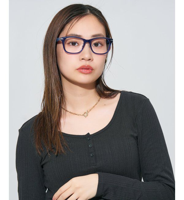  「ウェリントン型 メガネ | レザー調 ラバーテンプル 眼鏡 伊達メガネ 度付き CLASSIC レンズ交換券付」|メガネ|