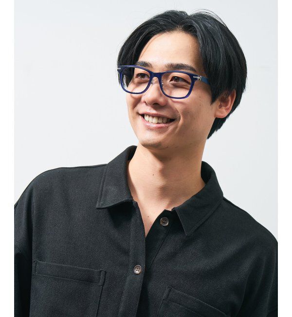  「ウェリントン型 メガネ | レザー調 ラバーテンプル 眼鏡 伊達メガネ 度付き CLASSIC レンズ交換券付」|メガネ|