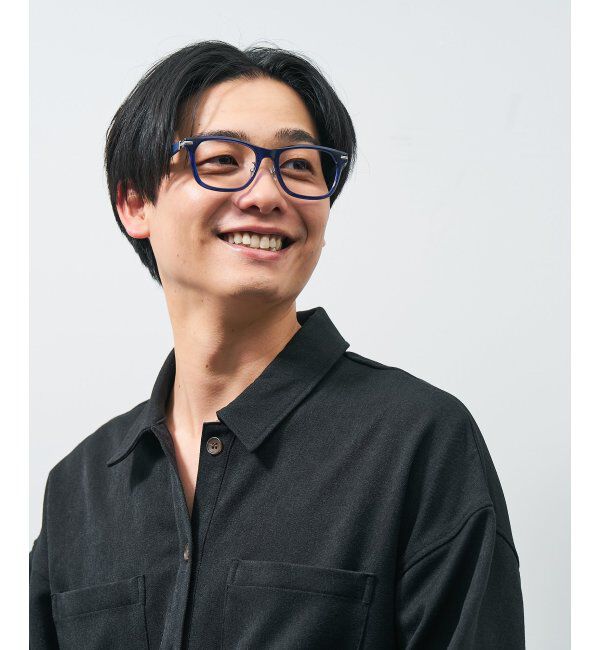  「ウェリントン型 メガネ | レザー調 ラバーテンプル 眼鏡 伊達メガネ 度付き CLASSIC レンズ交換券付」|メガネ|