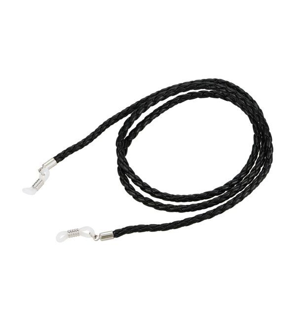  「メガネ・サングラス グラスコード [メガネチェーン] 【レザー調】落下・ズレ防止 眼鏡チェーン ギフト  」|サングラス|ブラック