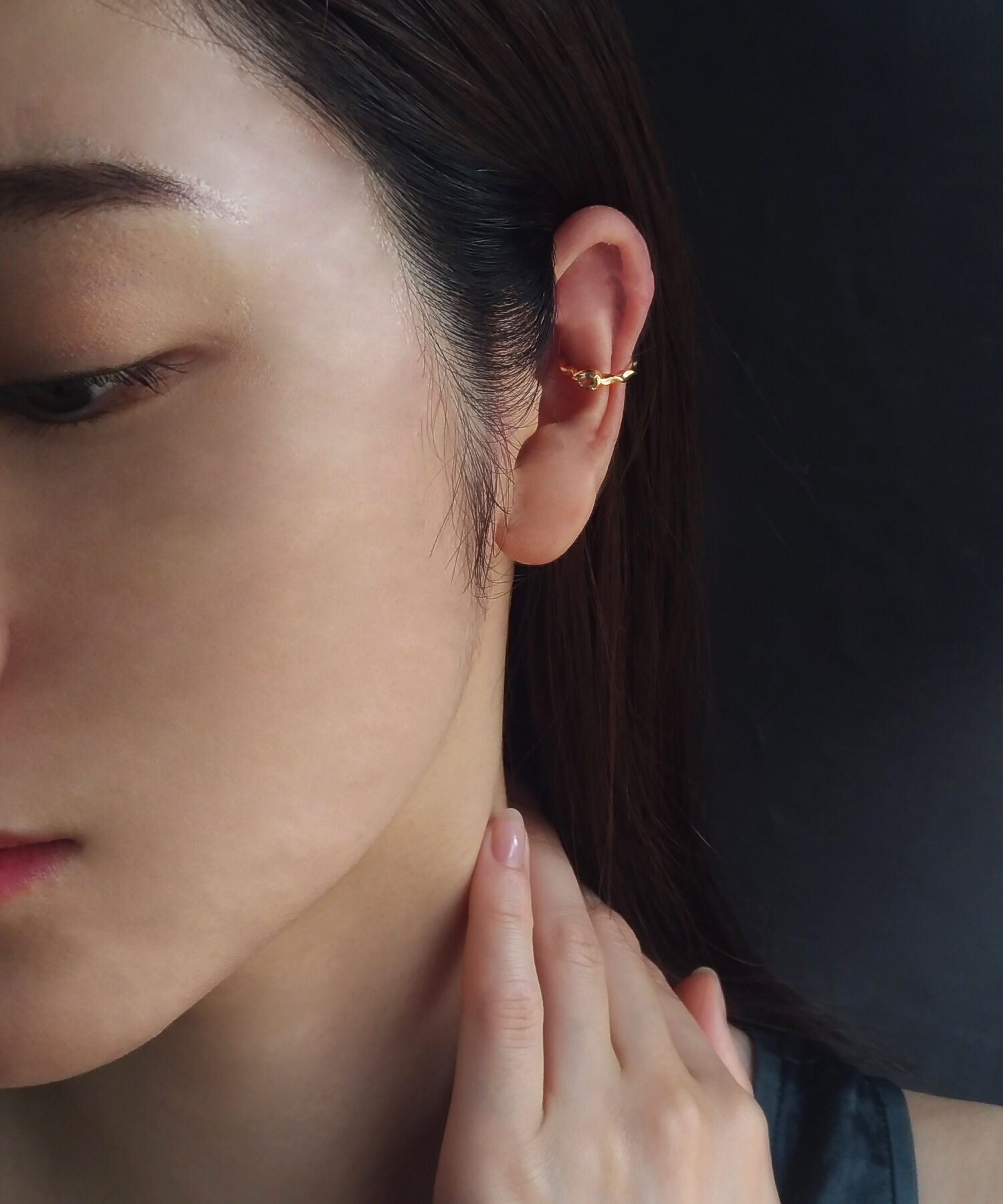  「silver925 プチグリーンサファイア イヤーカフ (ニッケルフリー)」|イヤーカフ|