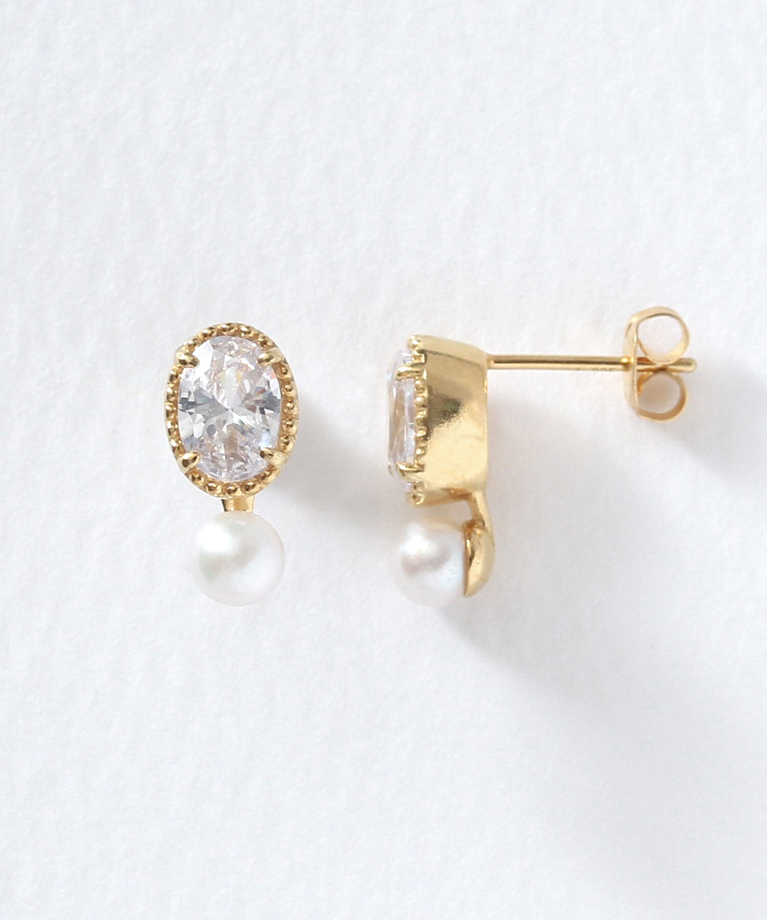  「silver925 パールビジュー ミル スタッドピアス（ニッケルフリー）」|ピアス|