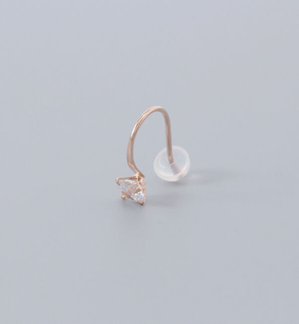 Phoebe「【K10】ブリリアンフックピアス　ローズゴールド/BOX付き」|ピアス|
