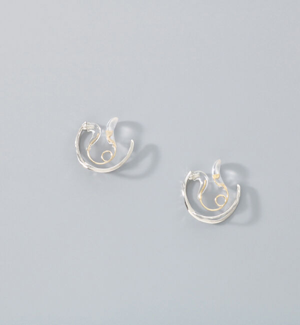 Phoebe「【シリーズ累計販売10000点突破】金属アレルギー対応痛くないシリーズ クリスタルループフィットイヤリング」|イヤリング|シルバー