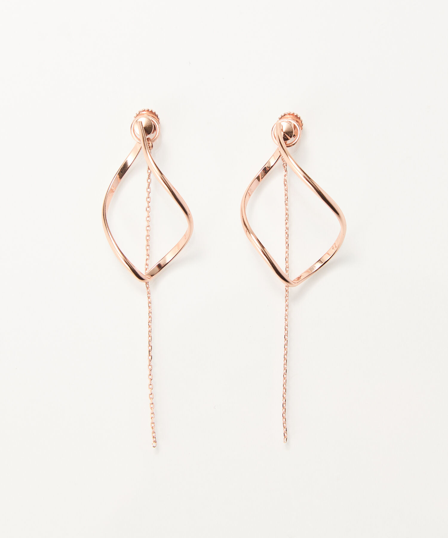 Phoebe「2wayグレースツイストラインイヤリング　ローズゴールド」|イヤリング|