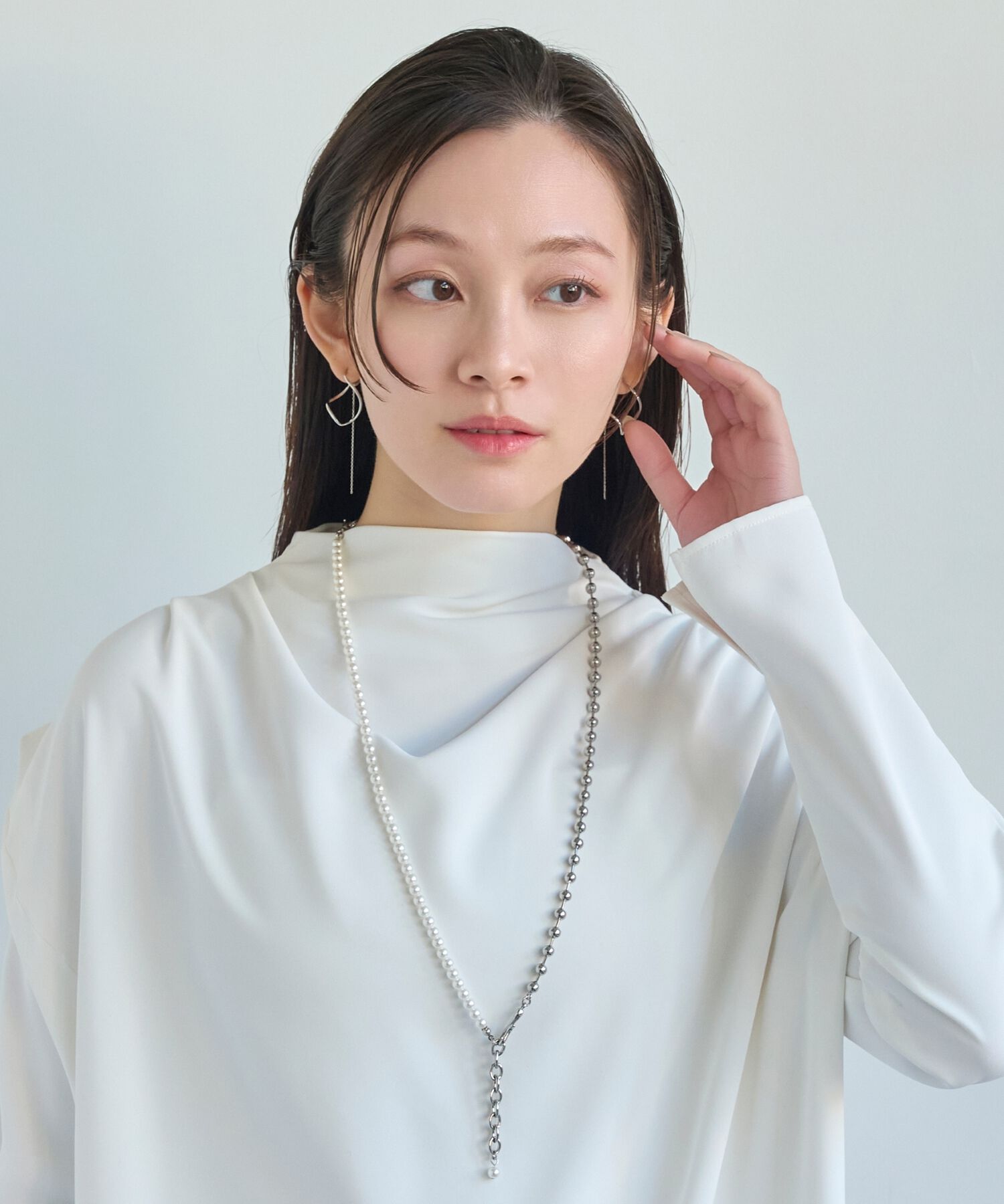 Phoebe「2wayグレースツイストラインイヤリング　シルバー」|イヤリング|