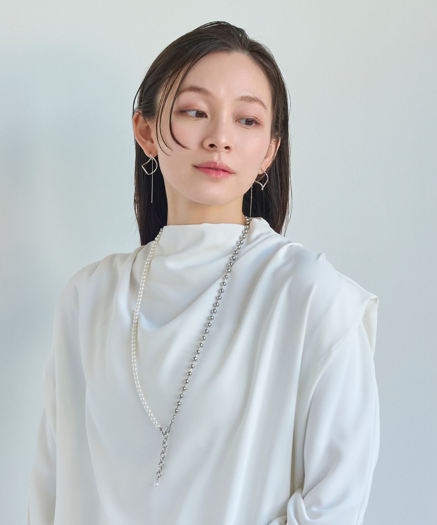 Phoebe「2wayグレースツイストラインイヤリング　シルバー」|イヤリング|