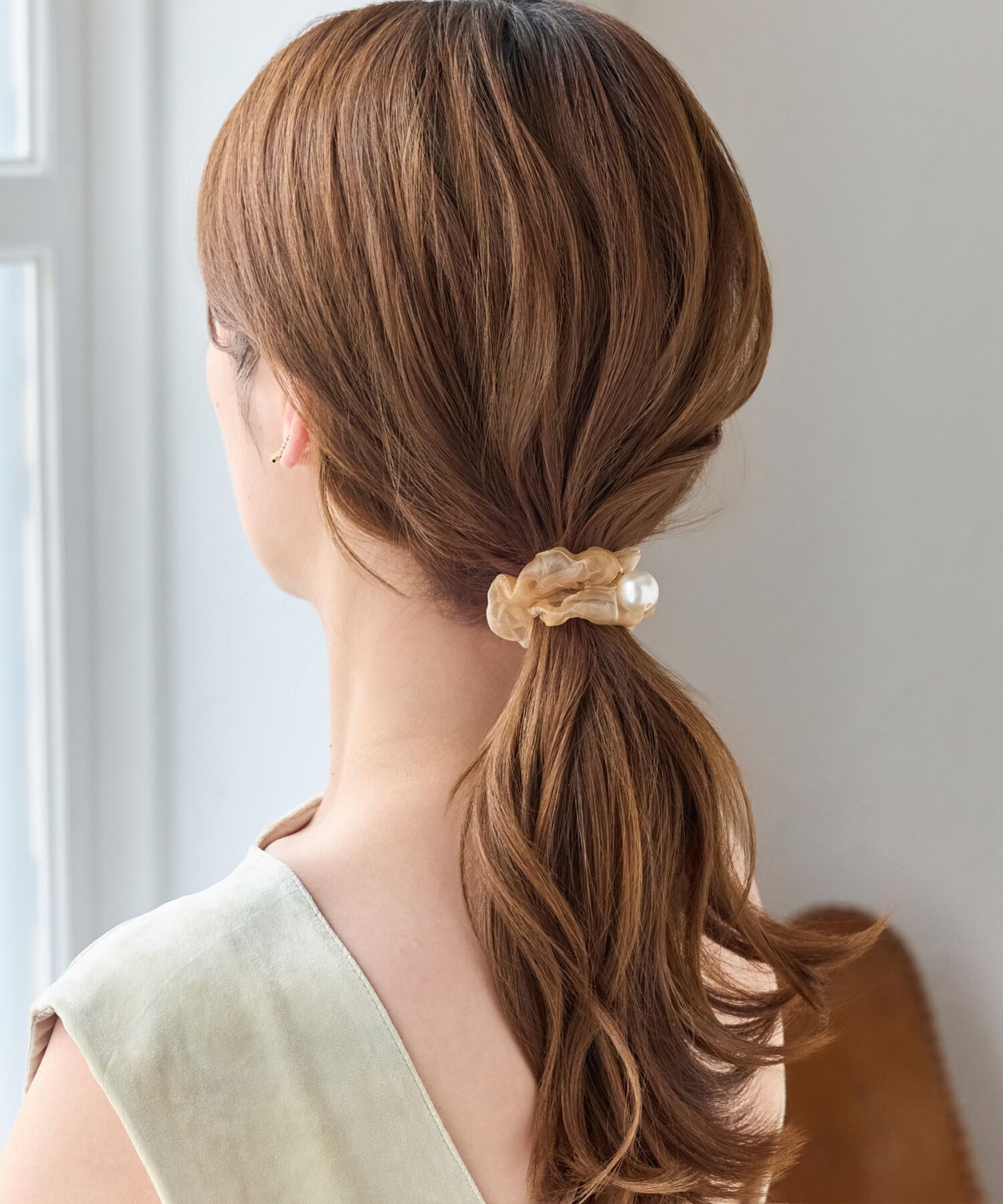 Phoebe「パールシュシュヘアブレス　イエロー」|ヘアゴム・シュシュ|