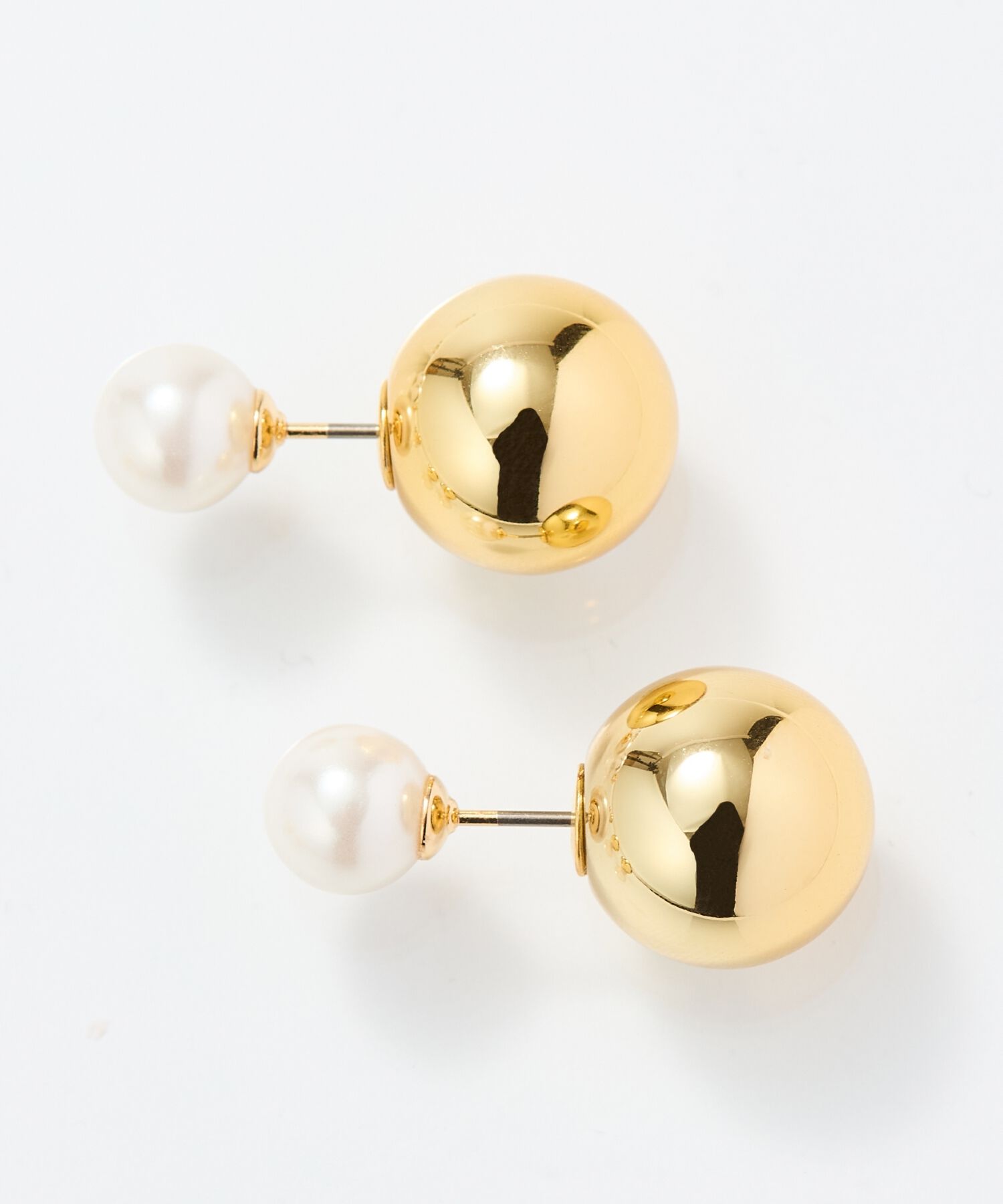 Phoebe「メタルボールバックキャッチピアス　パール」|ピアス|