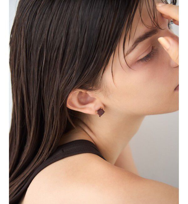 ete「[タイル] レッドジャスパー ピアス S」|ピアス|