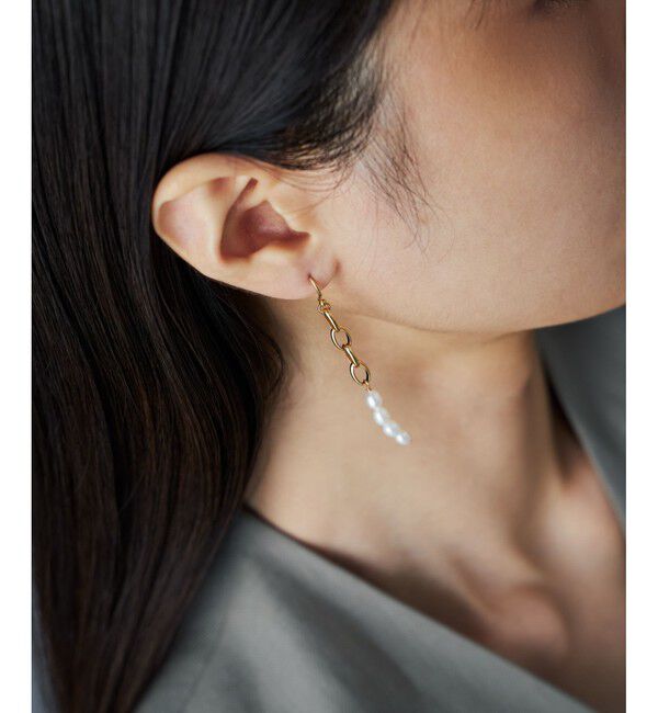 Jouete「ピアス チェーン&times;パール」|ピアス|
