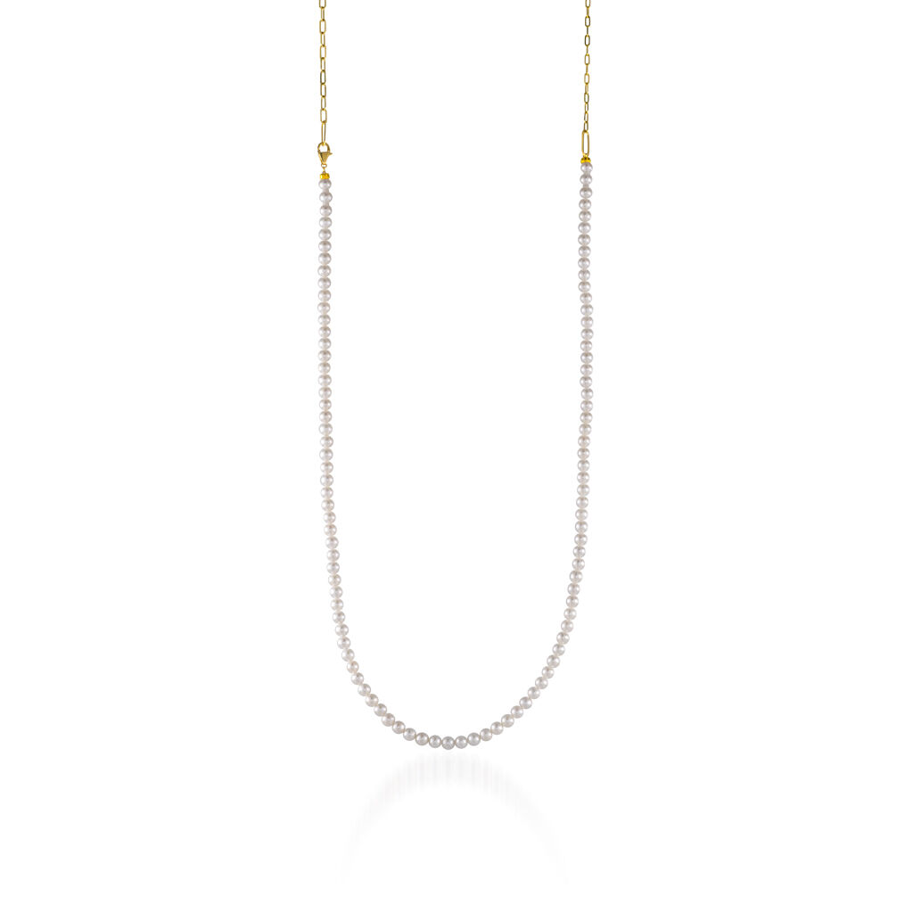 STAR JEWELRY「PEARL&CHAIN」|ネックレス|イエローゴールド