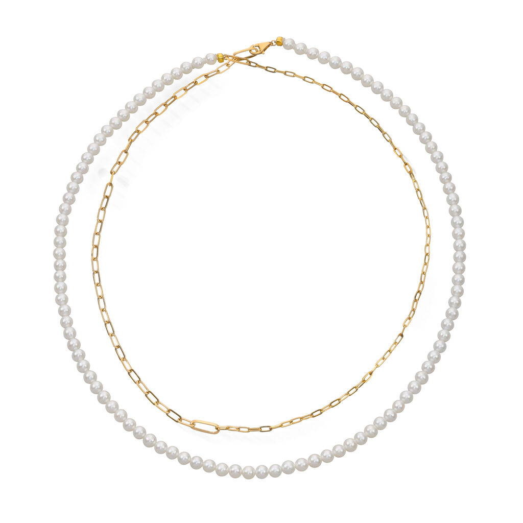 STAR JEWELRY「PEARL&CHAIN」|ネックレス|