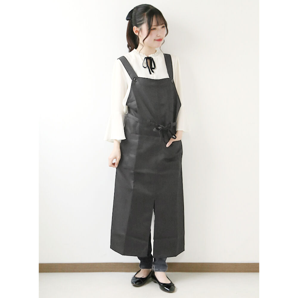 BACKYARD FAMILY「エプロン おしゃれ 通販 エプロン ナチュラル レディース メンズ 男女兼用 撥水加工 ロング丈」|食器・キッチングッズ|ブラック1