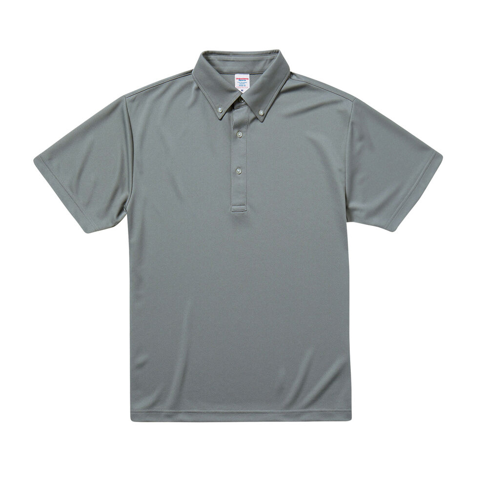 BACKYARD FAMILY「ユナイテッドアスレ ポロシャツ 通販 メンズ 半袖 レディース ボタンダウン 吸水速乾 ドライ機能」|ポロシャツ|グレー1
