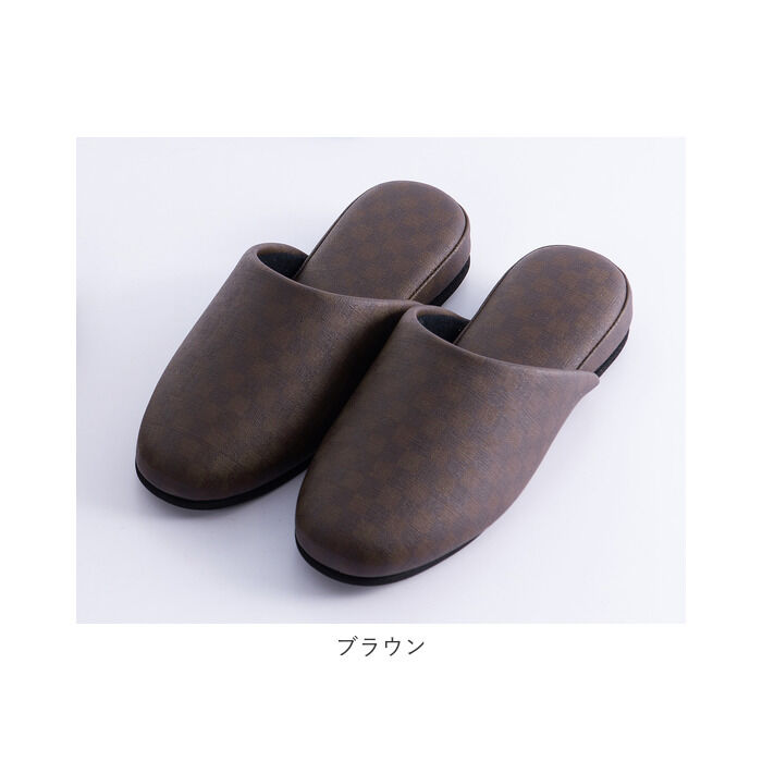 BACKYARD FAMILY「スリッパ 来客 通販 トイレスリッパ 室内スリッパ 来客用スリッパ 合皮 フェイク レザー 業務用」|ルームシューズ|