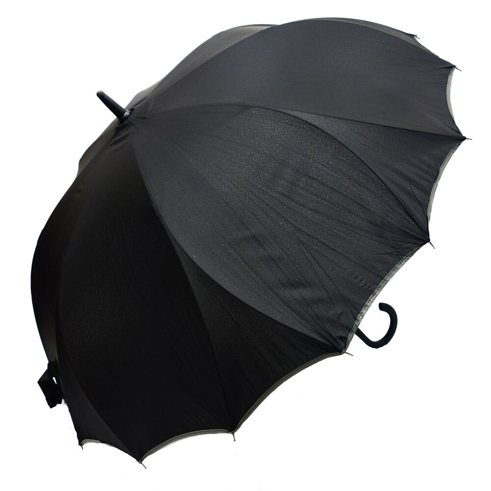 BACKYARD FAMILY「耐風傘 レディース 大きめ 通販 長傘 雨傘 耐風骨 16本骨 ジャンプ傘 かさ 長がさ 65cm」|傘|ブラック1