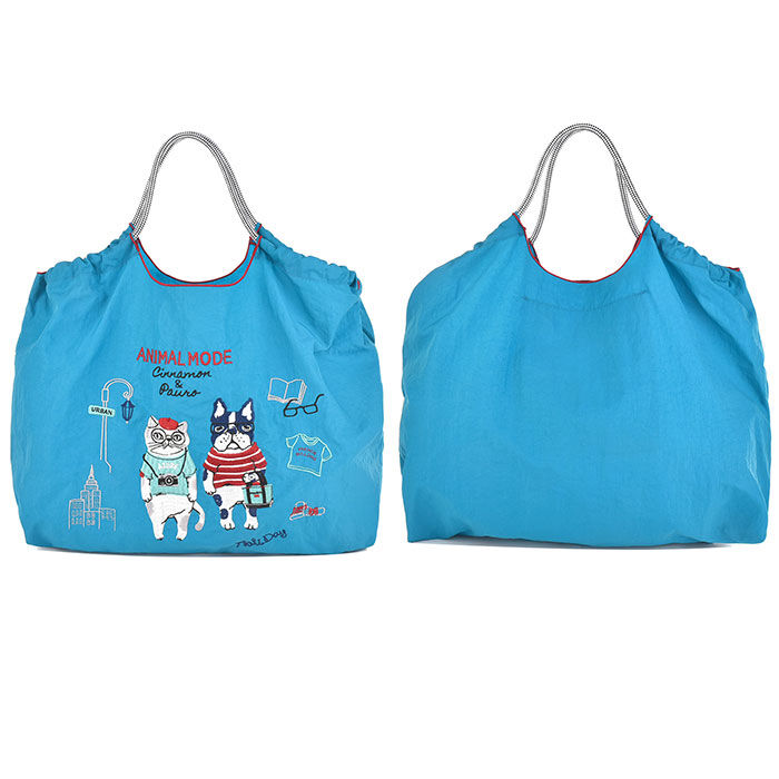 BACKYARD FAMILY「刺繍 ワッシャーバッグ L アニマル 通販 ワッシャーバック トート ショルダー 肩掛け」|トートバッグ|