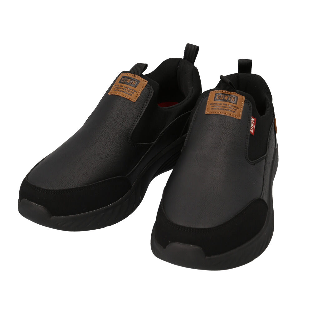 BACKYARD FAMILY「EDWIN スニーカー EDW7648 通販 スリッポン エドウィン 靴 メンズ 軽量スニーカー」|スリッポン|ブラック1