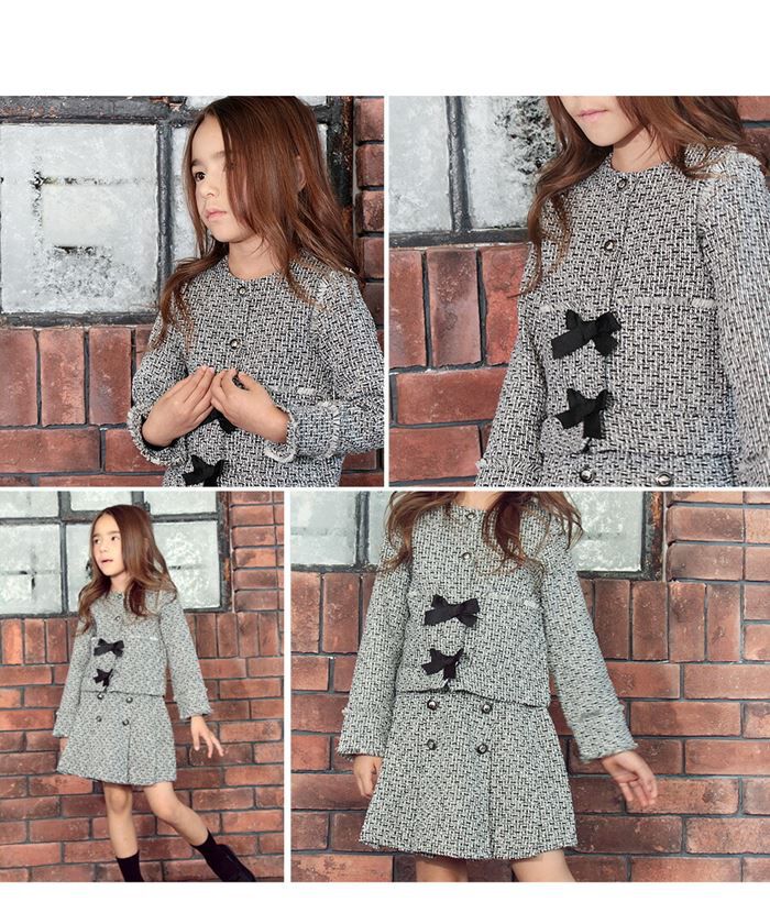 BACKYARD FAMILY「キッズ スーツ 入学式 女の子 通販 ツイード セットアップ 10005406 フォーマルスーツ」|その他|