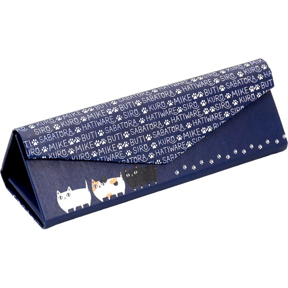 BACKYARD FAMILY「メガネケース 猫 通販 にゃん屋 猫3兄弟 眼鏡ケース 猫三兄弟 めがねケース 折りたたみ」|その他|ブルー1