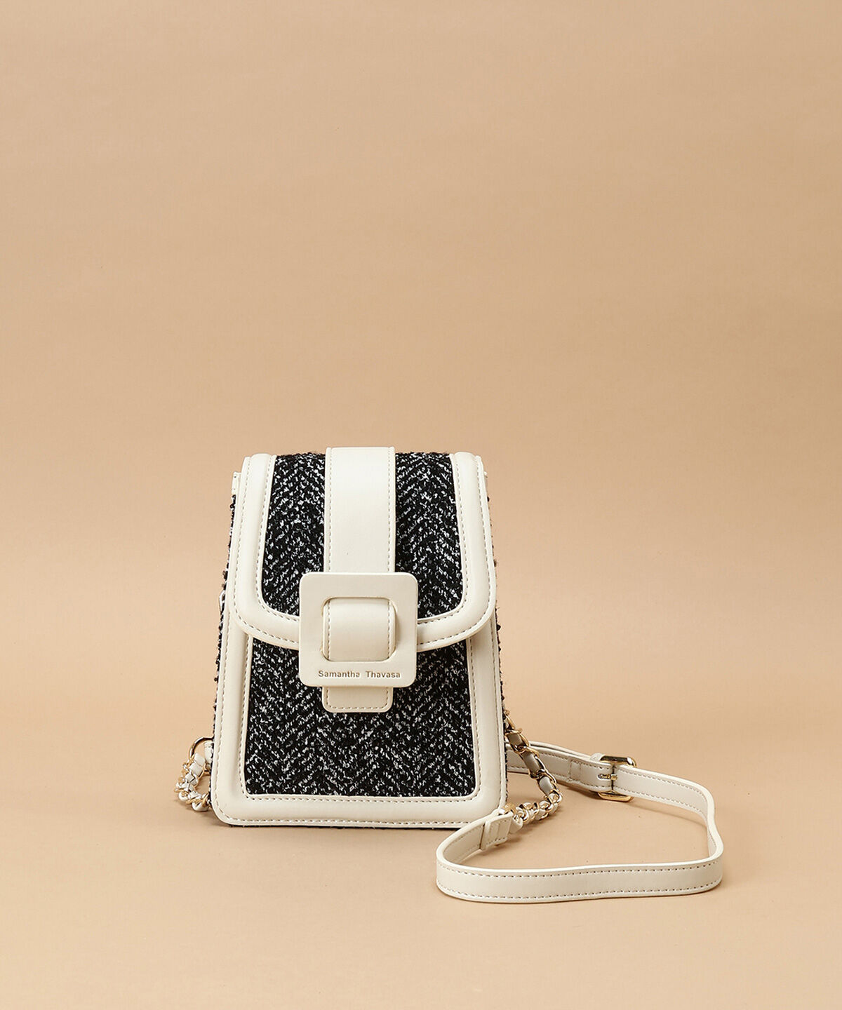 Samantha Thavasa「ツイードショルダーバッグ　縦型」|ショルダー・メッセンジャー|ブラック