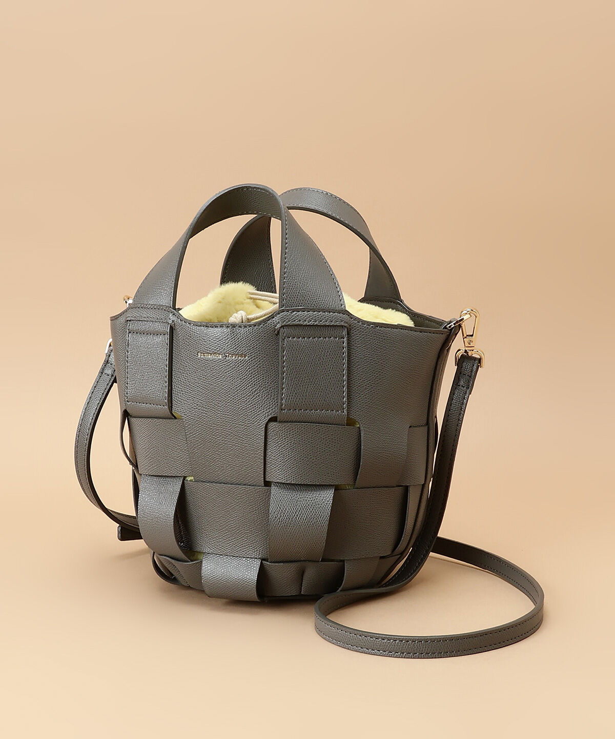 Samantha Thavasa「ファー巾着付きメッシュバッグ」|ハンドバッグ|