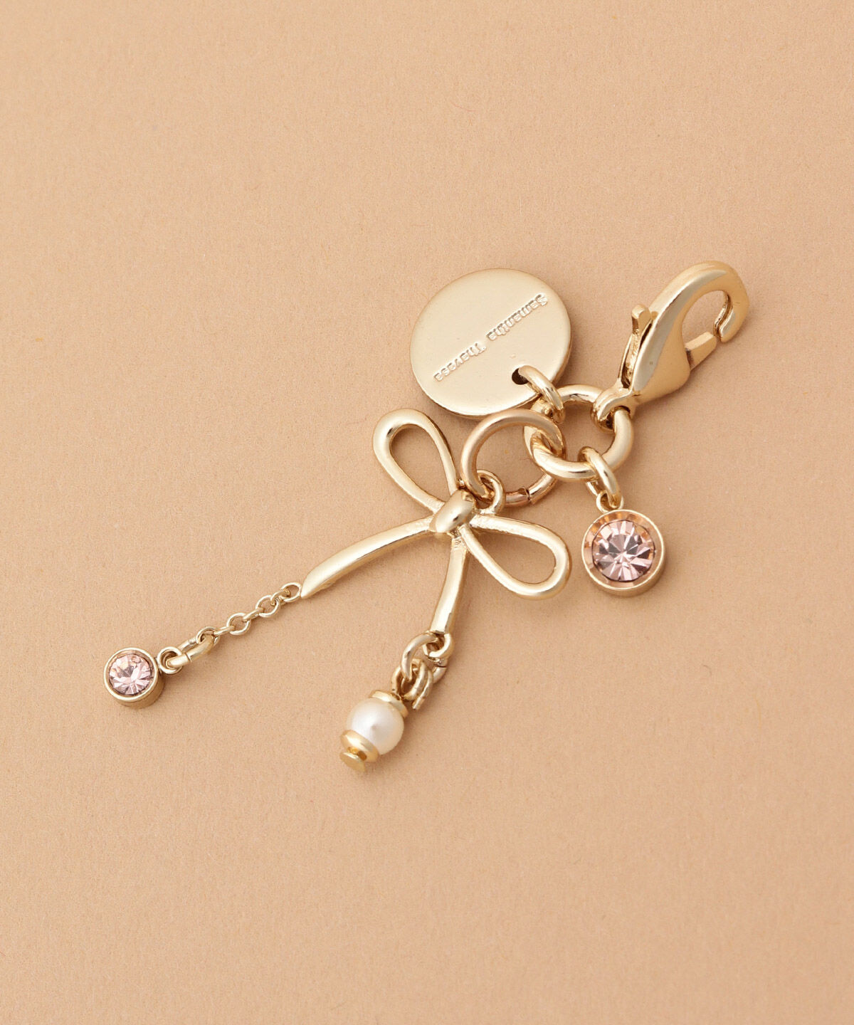 Samantha Thavasa「ゴールドリボンファスナーチャーム」|チャーム・キーホルダー|ピンク