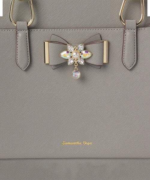 Samantha Vega「ビジュー＆リボン付トート 大」|ハンドバッグ|