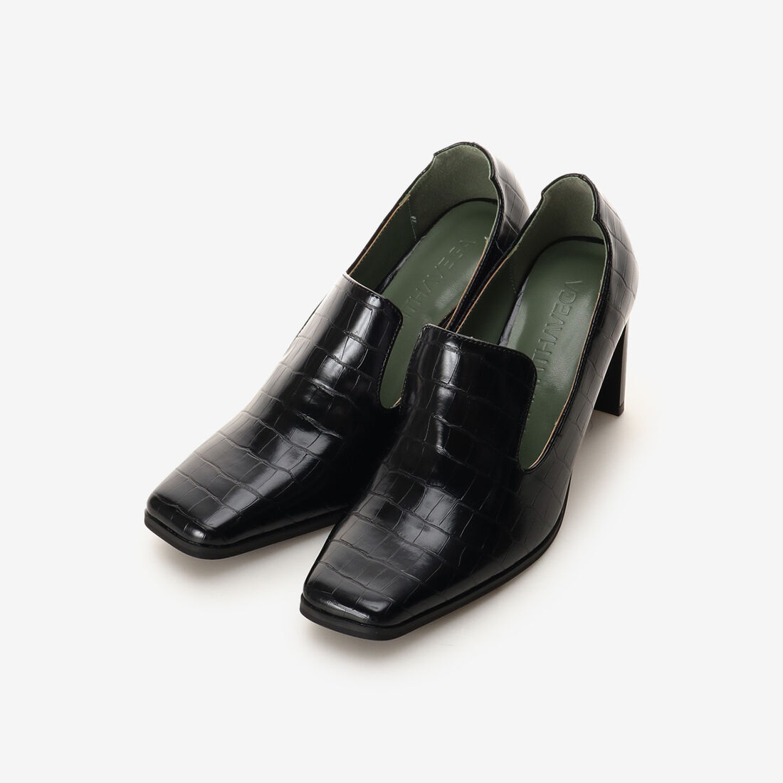 Samantha Vega「スクエアトゥクロコパンプス」|その他|ブラック