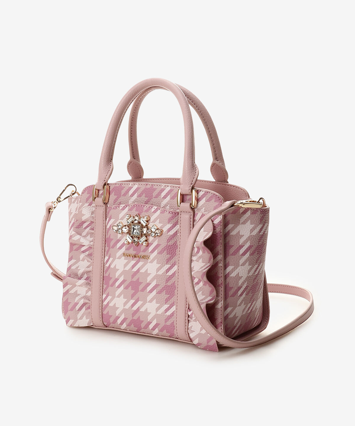 Samantha Vega「チェックビジューフリルハンドバッグ」|ハンドバッグ|