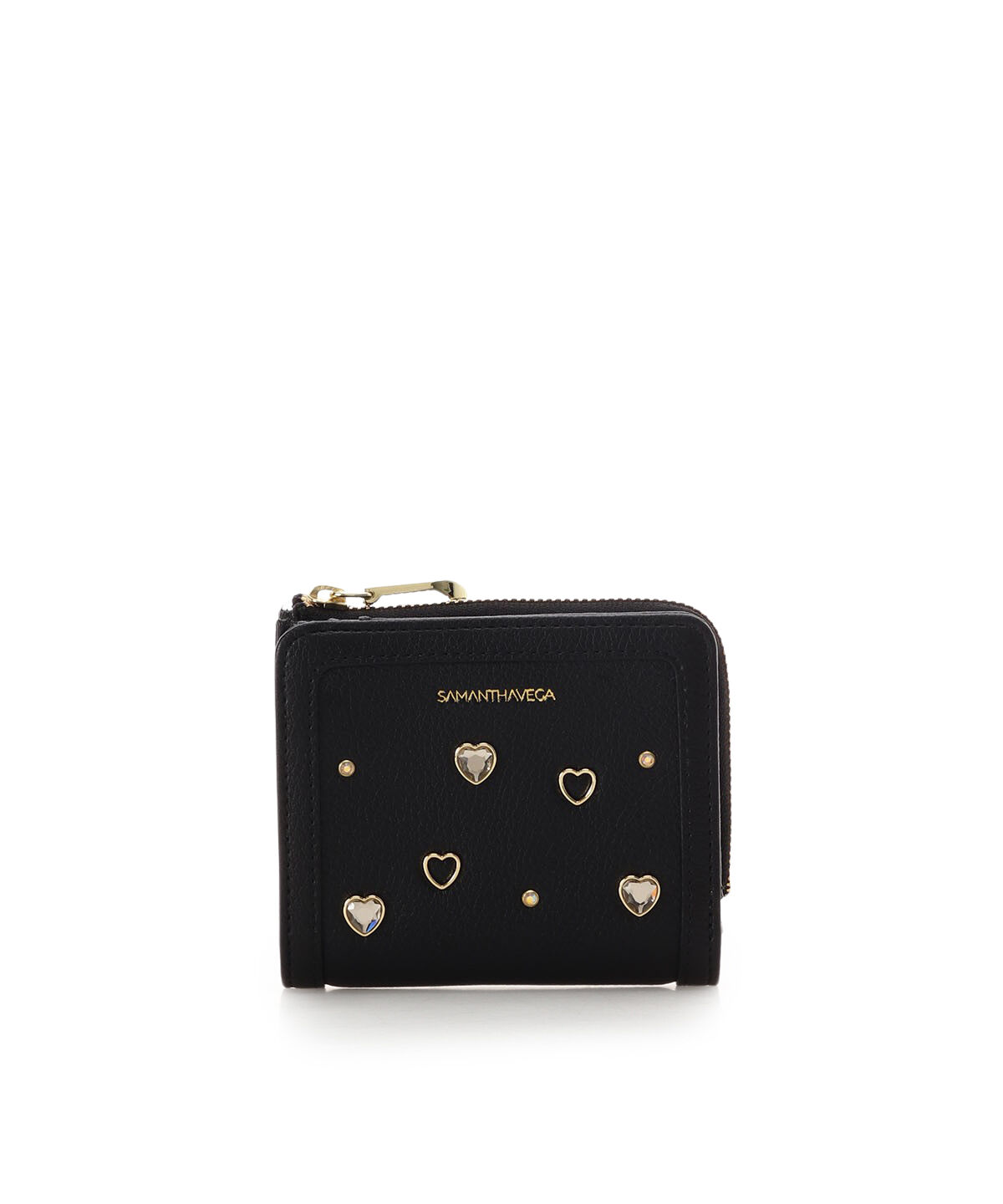 Samantha Vega「ビジューハート折財布」|財布|ブラック