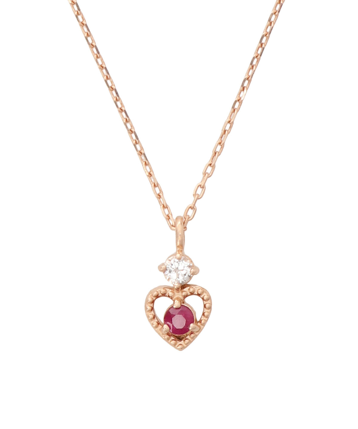Samantha Tiara「K10 PG ハートネックレス≪7月 誕生石≫」|ネックレス|K10 PG